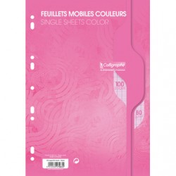 Feuilles simples Calligraphe - A4 - Roses - 100p - Séyès - 80g - Perforées